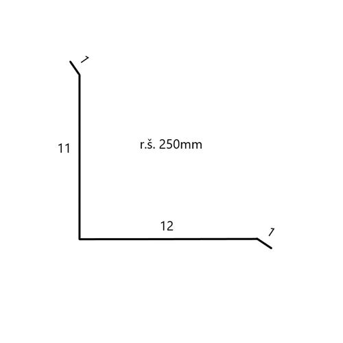Lemovanie k stene VRCHNÉ šírka 250mm dĺžka 2m grafit RAL 7016
