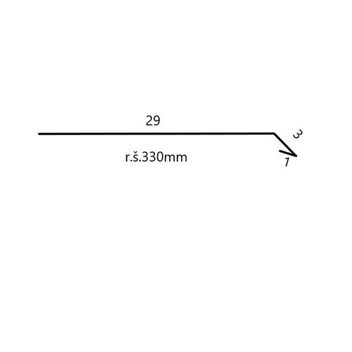 Odkvapnice šírka 330mm dĺžka 2m grafitová RAL 7016
